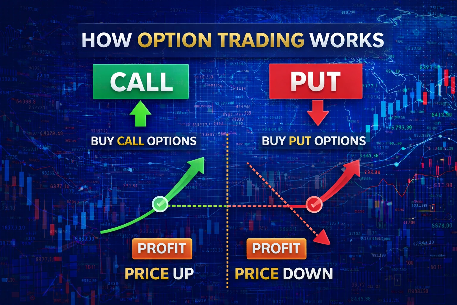 how option trading works call and put option explanation chart.webp